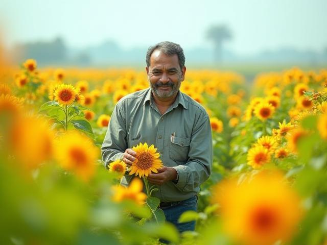 किसान राजेश प्रशिक्षण के दौरान खेत में